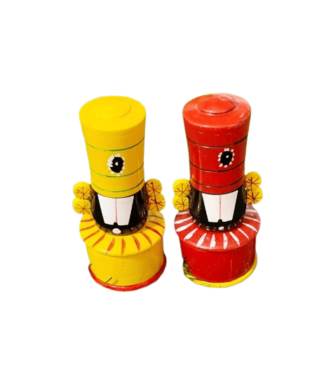 Hand-Painted Wooden Balaji Pasupu Kunkuma Boxes