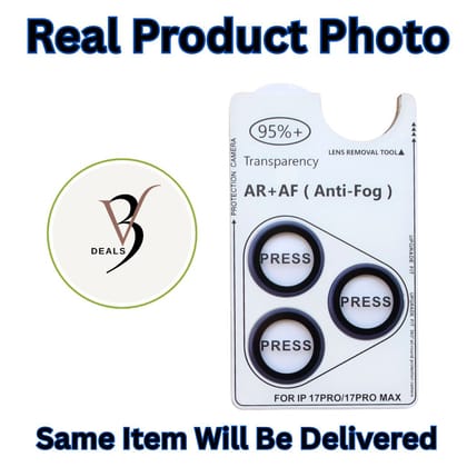 V3Deals Compatible with iPhone 17 Pro / 17 Pro Max Camera Lens Protector – 9H Tempered Glass, Military-Grade Anti-Scratch, AR+AF Anti-Fog, 95%+ Transparency, Case-Friendly Camera Guard (Blue)
