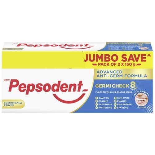 Pepsodent Advanced Germi Check 8 Action Toothpaste, 150 gm Each (Pack Of 2)