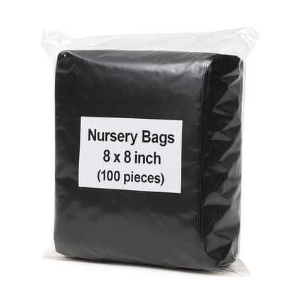 Nursery Grow Bags 8x8 Inch – Pack of 100 | Durable Poly Grow Bags for Plants