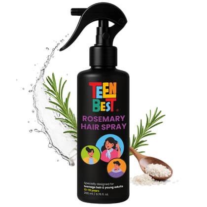 HealthBest Teens Rosemary Water Spray for Hair Growth 200 ml - Lightweight Hair Styling Mist for Kids and Teens for Hair Fall Control, Shine & Strong Roots