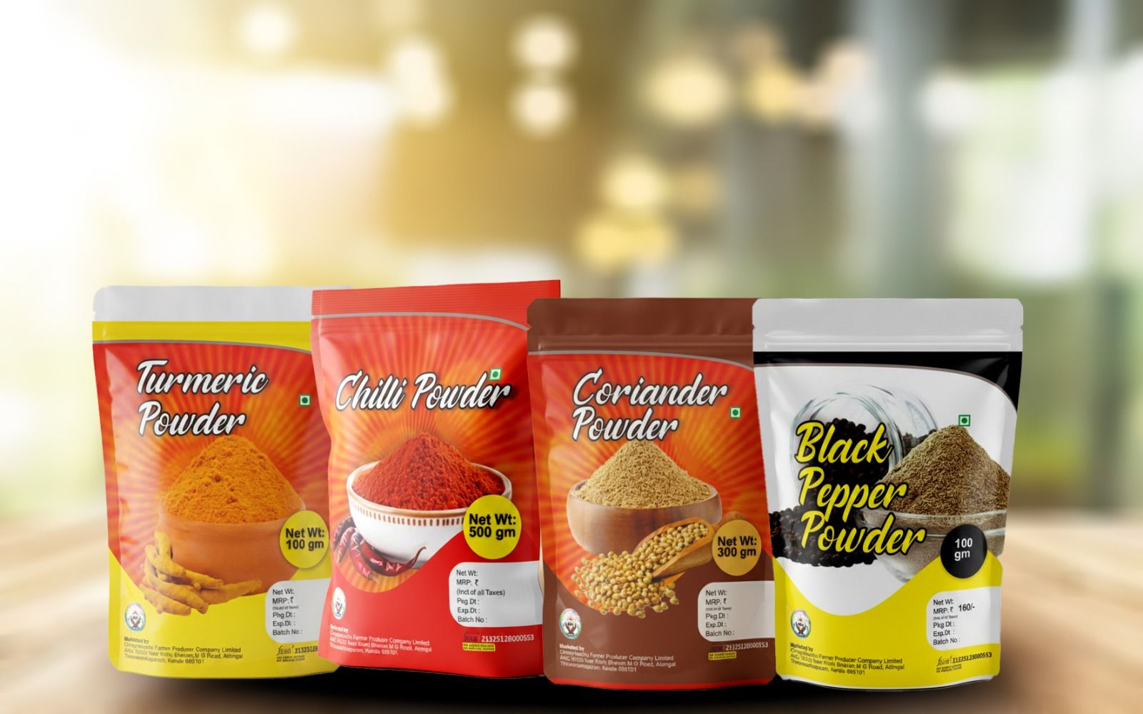 Spice Gift Pack – Coriander, Turmeric, Chilli & Black Pepper Powder