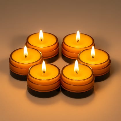 Premium Vetiver Tealight Candles – Pack of 6 (5 gm each)