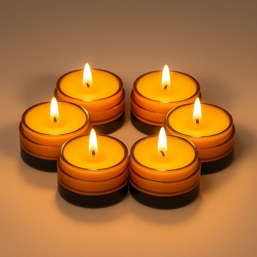 Premium Vetiver Tealight Candles – Pack of 6 (5 gm each)