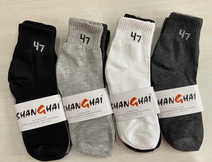 Cotton Blend Ankle-Length Socks (Pack of 4)