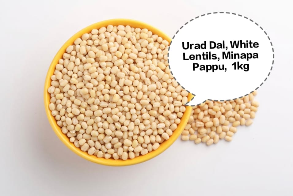Urad Dal, White Lentils, Minapa Pappu, Ulutham Paruppu, Black Gram Dal 1kg