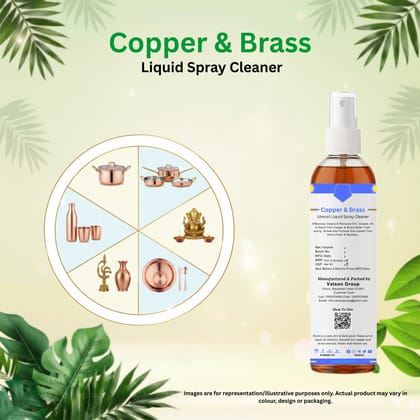 Copper & Brass Cleaner Spray | Removes Oxidation, Dark Spots, Tarnish | Quick Shine for Utensils, Decor, Pooja Items | 100ml 