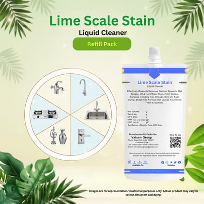 Lime Scale Stain Cleaner Spray | Removes Calcium, Mineral Deposits Descaler | Fast-Acting Shine for Tap, Faucet, Shower, Sink | 100ml Refill Pack