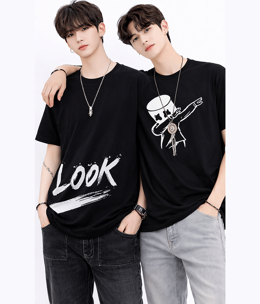 attitude start of fashion Men Polyester Regular Fit Printed T-Shirt ( Black )