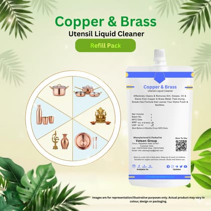 Copper & Brass Cleaner | Removes Oxidation, Dark Spots, Tarnish | Quick Shine for Utensils, Decor, Pooja Items | 100ml Refill Pack with Green Pad & Foam Scrubber Copper & Brass Cleaner | Removes Oxidation, Dark Spots, Tarnish | Quick Shine for Utensils, Decor, Pooja Items | 100ml Refill Pack with Green Pad & Foam Scrubber