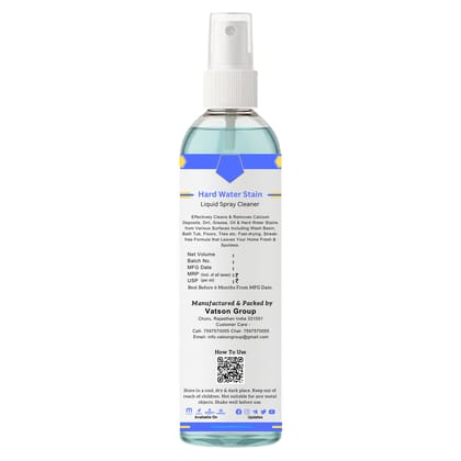 Hard Water Stain Cleaner Spray | Removes Calcium & Mineral Deposits | Quick Shine for Tiles, Floor, Wash Basin, Bath Tub, Swimming Pool | 100ml