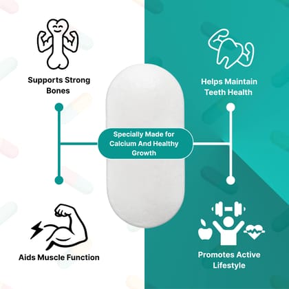 HealthBest Calcium Tablets For Men & Women - 30 Supplement with Zinc, Magnesium, Vitamin D3 - Promotes Joint Muscle & Strengthen Bone Health