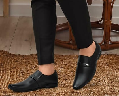 WUGO::Men’s Black Formal Moccasin Shoes Slip-On Office Shoes for Men & Boys (Free Home Delivery)