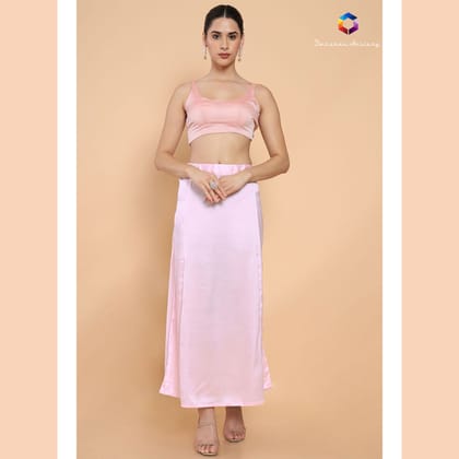 Light Baby Pink Satin Petticoat for Women | Soft & Shiny Saree Underskirt | Premium Satin Inskirt | Comfortable Daily & Party Wear Petticoat |
