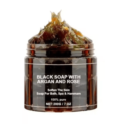 Moroccan Beldi Black Soap 200g – Natural Organic Exfoliating Soap for Spa & Hammam