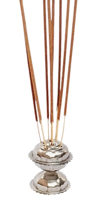 Mii Art stainless steel Incense Stick Holder Stand | Holder | Burner with Ash Catcher Agarbatti | Batti Stand | Plate | Dhup | Dhoop Best for Puja with 9 holes(size-7 cm)pack of 1pcs.