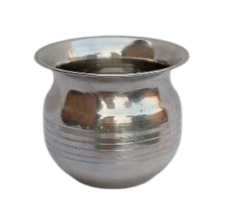 Mii Art Stainless Steel Kalash/Lota/Karva for Pooja, Temple & Karva Chauth (midium ,350 ml, 9 cm) Pack of 1