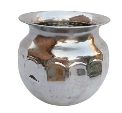 Mii Art Stainless Steel Kalash/Lota/Karva for Pooja, Temple & Karva Chauth (large, 1000 ml, 12 cm) Pack of 1