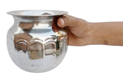 Mii Art Stainless Steel Kalash/Lota/Karva for Pooja, Temple & Karva Chauth (xl 1200 ml, 13 cm) Pack of 1