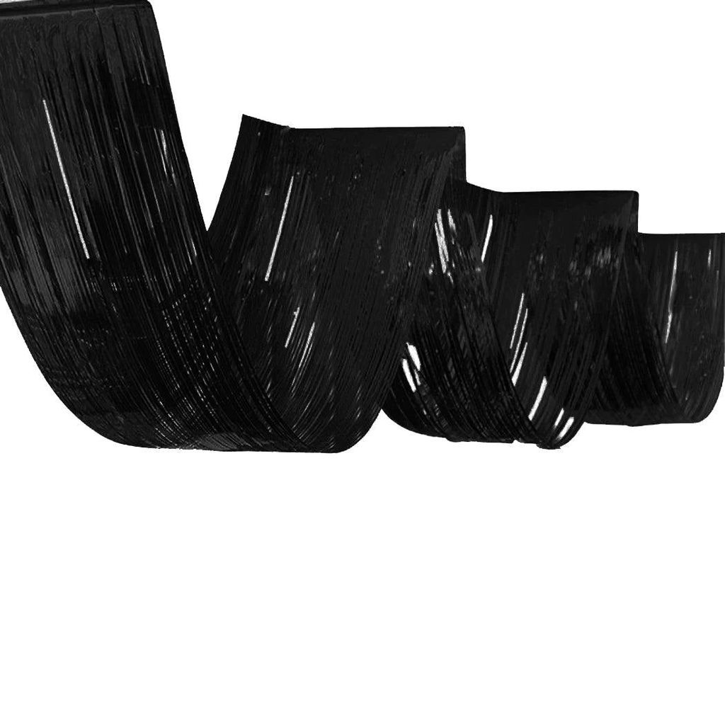Black Curved Effect Foil Curtain for Ceiling Decoration - 15FT X 1 FT - 1PC - Party and Festive Needs | Buy online on ZillyBuy