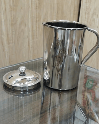Mii Art Stainless Steel Water Jug with Lid | 2 Litre Water Pitcher | Serve Jug for Water, Juice & Beverages.Home, Rust-Resistant, Durable & Easy to Clean (Size - 25 cm) Pack of 1 