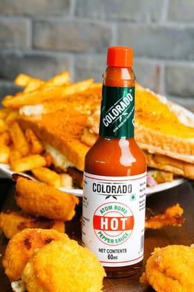Colorado Atom Bomb Hot Sauce (60ml) | Bhoot Jholokia & Bird's Eye Chilli | Extreme Heat Colorado Atom Bomb Hot Sauce (60ml) | Bhoot Jholokia & Bird's Eye Chilli | Extreme Heat