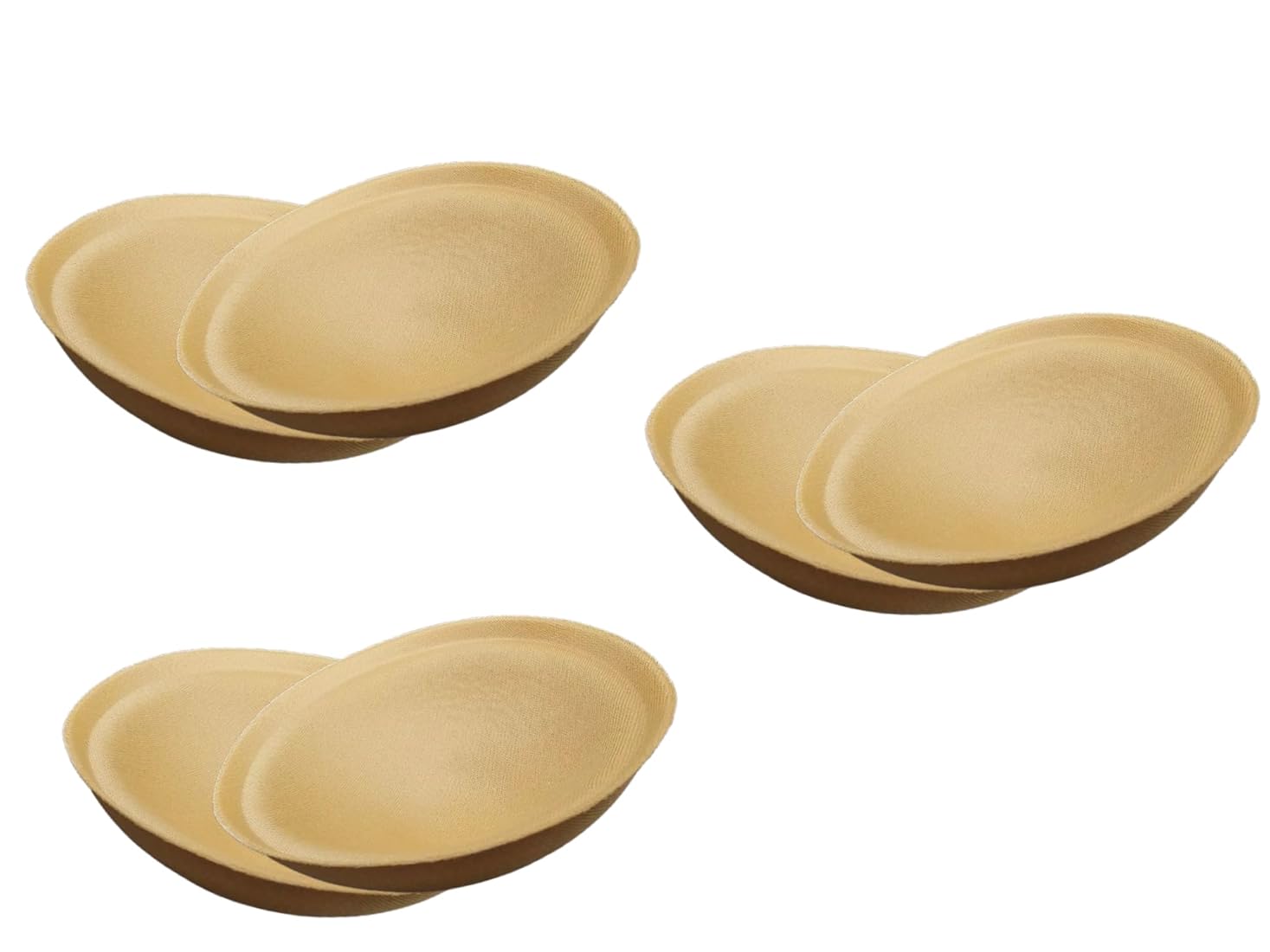 Women Bra Cup Removable Cotton Pad Round Shape 3 Pair (SKIN) Color, Size 32