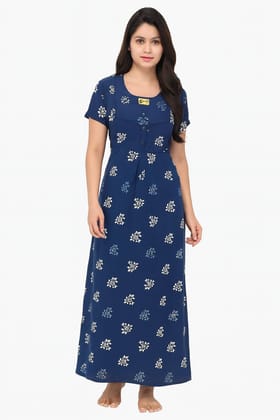 Midnight Blossom Cotton Nighty