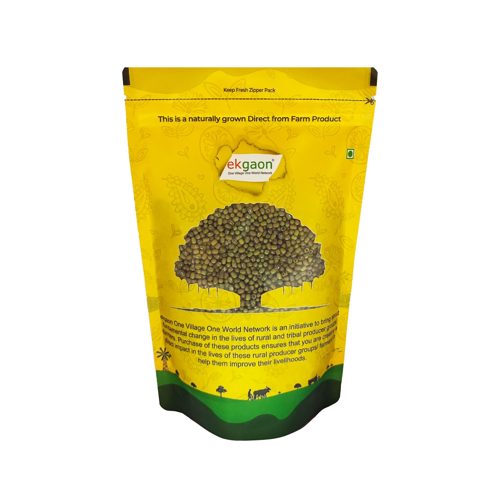 Unpolished Desi Moong Dal - Sabut (whole grain with skin Green Gram) 1Kg