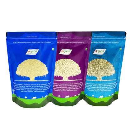 Healthy Traditional Millets Combo ID-2 (Bajra (Pearl) 500g, Foxtail Millet (Thinai) 500g, Jowar(Sorghum) 500g)