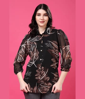 FASHJONS 360 Women's Georgette Regular Top ( Black )