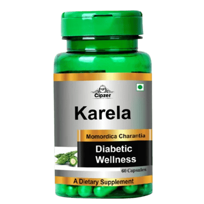 Cipzer Karela (30 Capsules): Natural Blood Sugar & Metabolism Support | Ayurvedic Bitter Melon Extract for Wellness