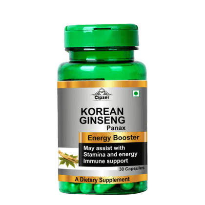 Cipzer Korean Ginseng (30 Capsules): Boost Stamina, Energy & Immunity with Pure Red Ginseng