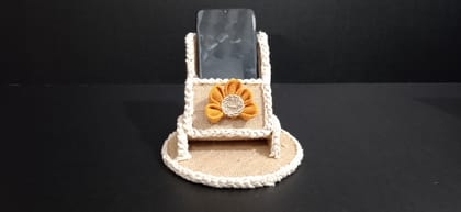 Handmade Jute Mobile Stand with Orange Flower Decoration