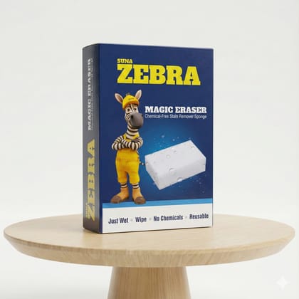 Suna Zebra Magic Eraser | Chemical-Free Multipurpose Nano-Tech Cleaning Foam | Removes Stains Instantly