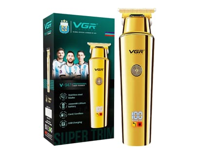 VGR V-947 Professional Trimmer 500 min Runtime 3 Length Settings (Gold)