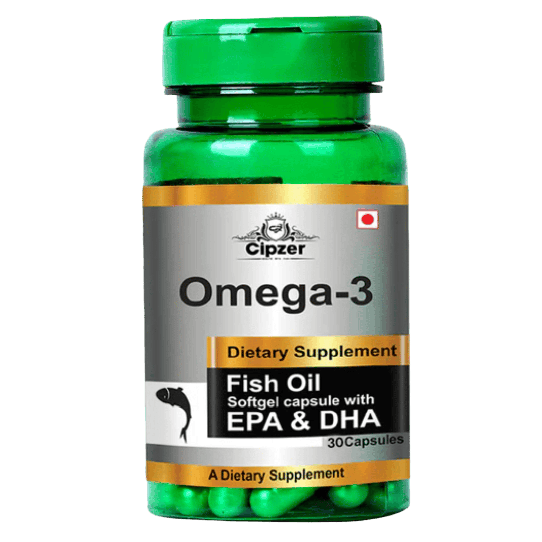 Cipzer Omega 3 Fish Oil Soft Gel (60 Capsules): For Heart, Brain & Joint Health, Essential Fatty Acids