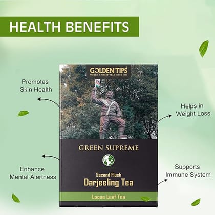 Golden Tips Green Supreme Darjeeling Green Tea Second Flush (250 gm - 125 Cups)