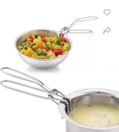 Mii Art Stainless Steel Tong Pakkad Utensil Holder 24 cm | Serving & Utility Roasting Scissor Pakkad for Kitchen