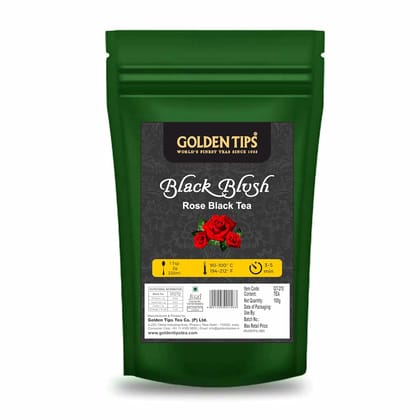 Golden Tips Black Tea with Rose Petals, Aromatic & Soothing Loose Leaf Tea, Floral, Sweet, & Refreshing Taste, Natural Detox Tea, Rich in Antioxidants for Health & Wellness (100 Gram, 50 Cups)