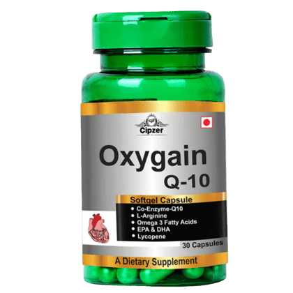 Cipzer Oxygain Q10 Softgel (30 Capsules): Heart Health, Vitality, and Cellular Energy Booster