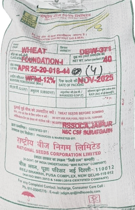 NSC WHEAT VARIETY DBW- 371 CERTIFIED SEED 40 KG