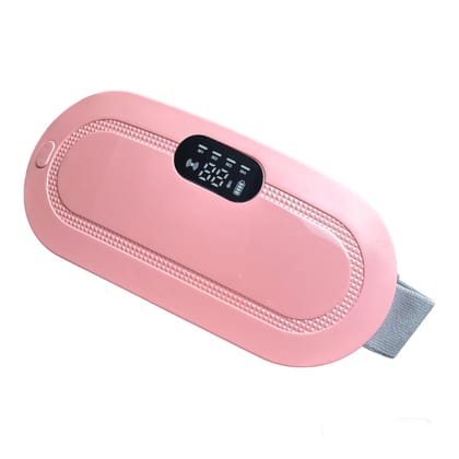 Portable Cordless Heating Pad for Menstrual Cramps Relief, for Stomach, 3-Speed Temperature Adjustment and 4-Speed Massage Modes, Back and Belly Heating Pad for Women Pink Color