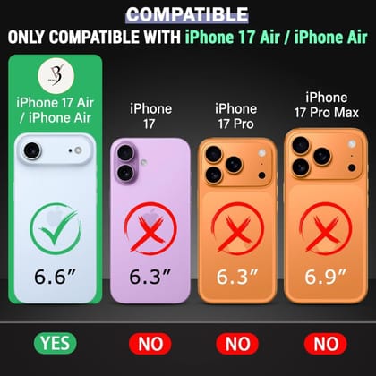 V3Deals Crystal Clear Hard Transparent Case Compatible with iPhone 17 Air | Shockproof Hard Back Cover with Raised Camera Bump | Scratch Resistant Slim Protective Case (iPhone 17 Air) V3Deals Crystal Clear Hard Transparent Case Compatible with iPhone 17 Air | Shockproof Hard Back Cover with Raised Camera Bump | Scratch Resistant Slim Protective Case (iPhone 17 Air)