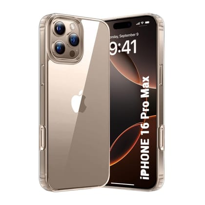 V3Deals Premium Hard Transparent Back Cover Compatible with iPhone 16 Pro Max | Military Grade Shockproof Protection | Non-Yellowing Clear PC Back | Precise Cutouts & Slim Fit (iPhone 16 Pro Max)