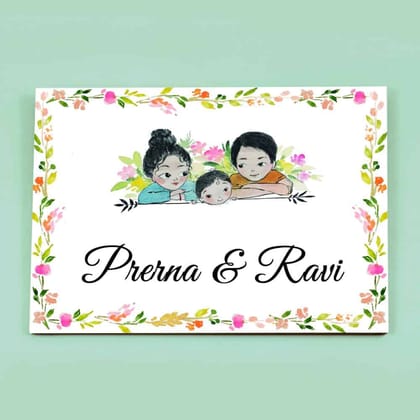 Family 6 - Handpainted Personalised Name plate