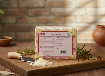 Mishti Gourmet Premium Artisanal Natural Mild White Cheddar Cheese 200G-0% Preservatives