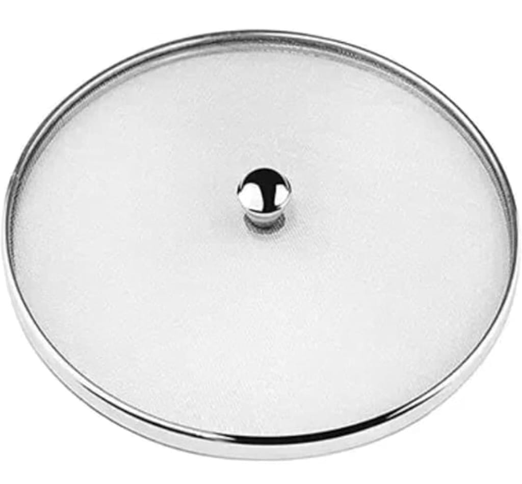 Mii Art Steel Stainless Net Cover Jali| pack of 1pcs (midium 24 cm| Milk Net Lids/Tope/Chiba | Suitable For Pots/Pan/Kadhai/Bowls | Strong & sturdy Handle | Multipurpose Lid.