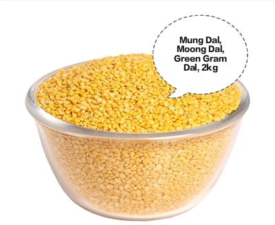 Mung Dal, Moong Dal, Green Gram Dal, Pesara Pappu, Cherupayar Parippu 2kg