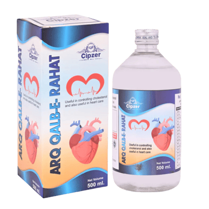 Cipzer Arq Qalb E Rahat (500ml): Unani Heart Tonic for Cholesterol Control & Cardiac Capillary Wellness 